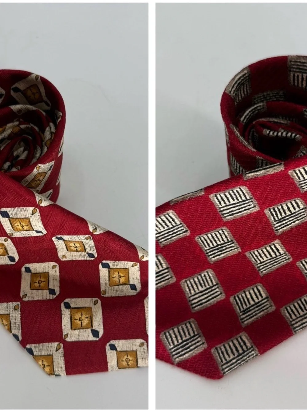 Robert Talbott Men's Ties Lot Of 2 Silk Rust/gold Medallion 58x 3.5